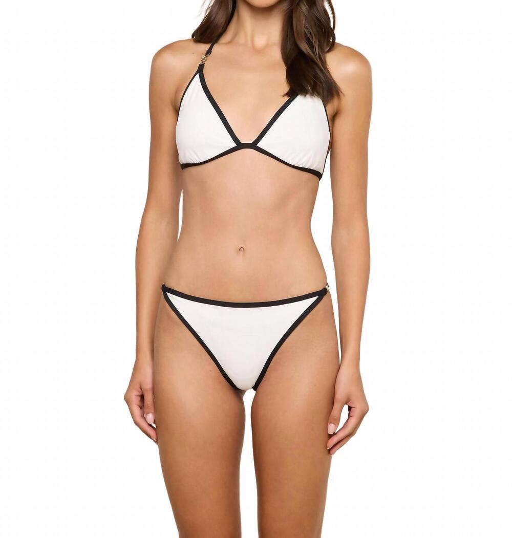 NEW L'AGENCE fine violet bottom in white